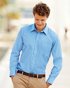 Fruit of the Loom Men's Custom Poplin Shirts for Staff Uniforms 